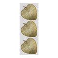 Gold - Front - Davies Products Glitter Hearts Bauble (Pack of 3)