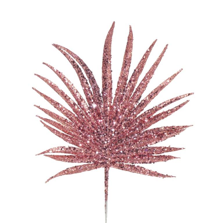Blush - Front - Davies Products Glitter Palm Christmas Tree Pick