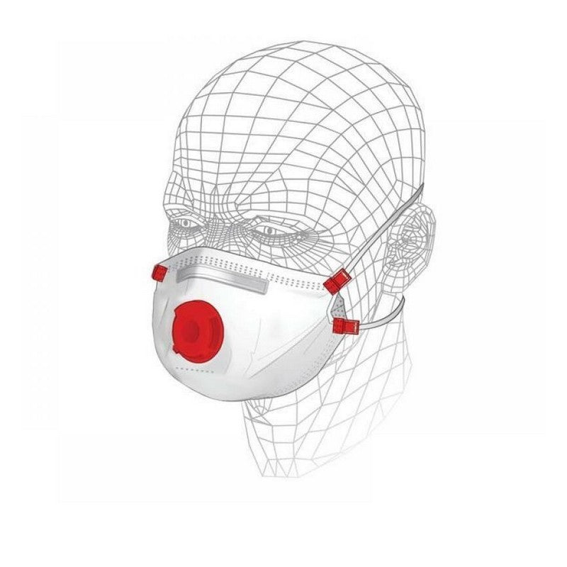 White-Red - Front - Vitrex Unisex Adult Multi-Purpose Respirator Mask With Filter