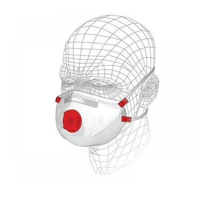 White-Red - Front - Vitrex Unisex Adult Multi-Purpose Respirator Mask With Filter