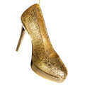 Gold - Back - Premier Glitter High Heel Shoe Christmas Decoration