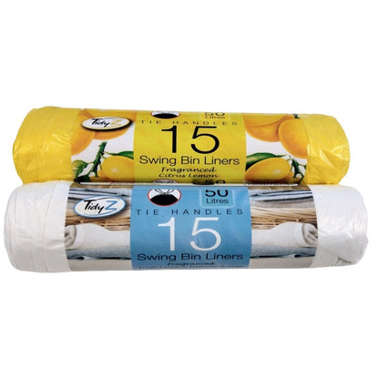 Yellow-White - Front - Tidyz Swing Bin Liners (Pack of 15)