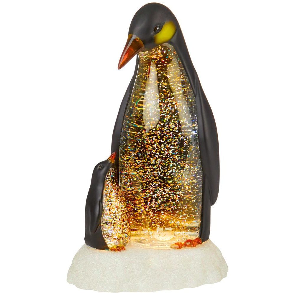 Black-Gold - Front - Premier Lit Penguin Christmas Water Spinner (Pack of 2)