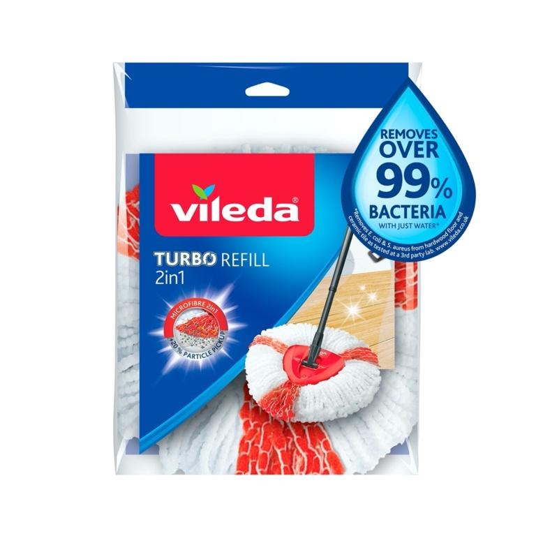 White-Red - Front - Vileda Turbo 2 in 1 Mop Head