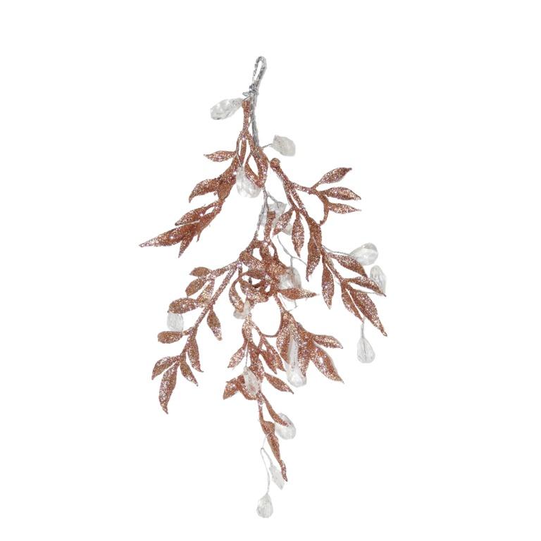 Rose Gold - Front - Davies Products Dainty Diamante Drop Christmas Decoration