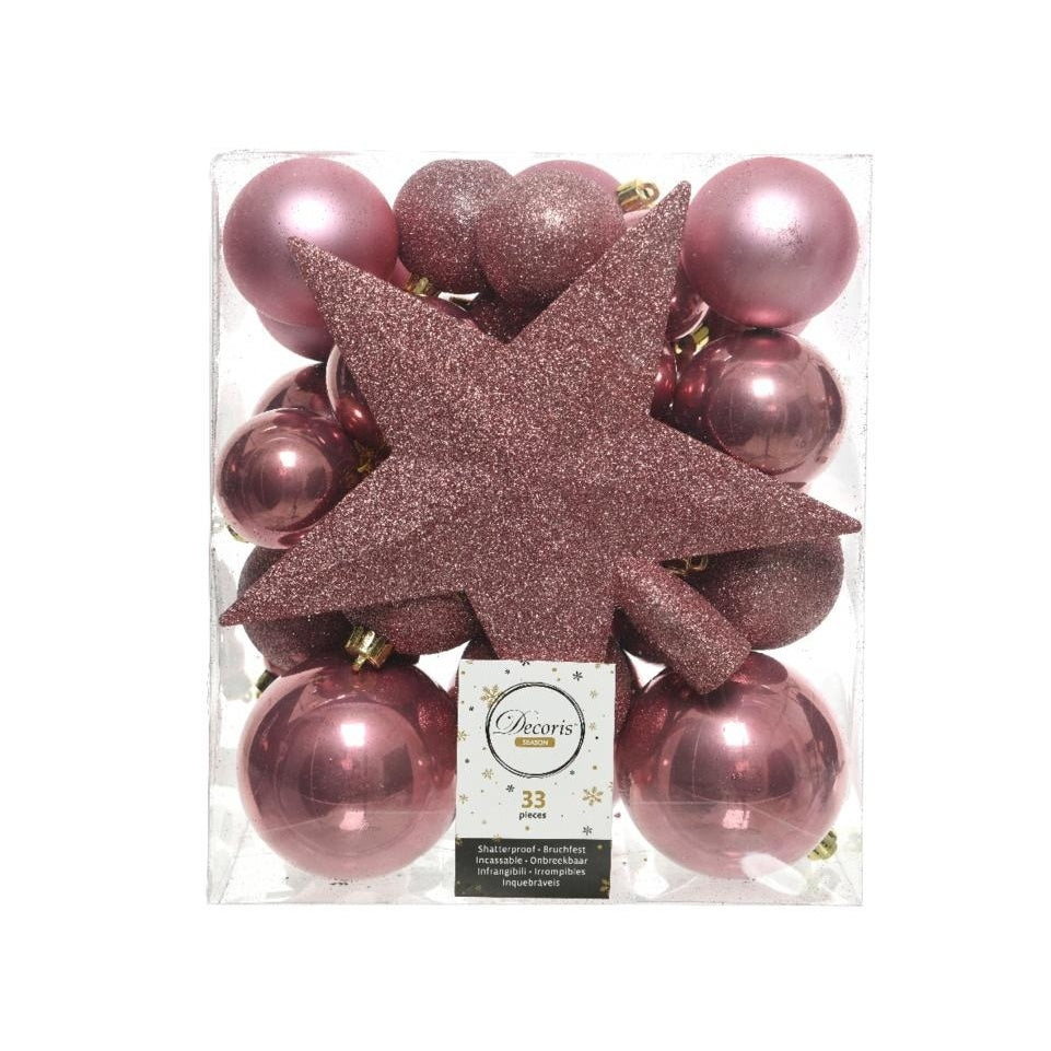 Velvet Pink - Front - Kaemingk Shatterproof Bauble (Pack of 33)