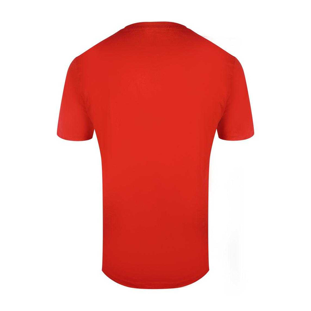 Red - Back - Cavalli Class Mens Layered Logo T-Shirt