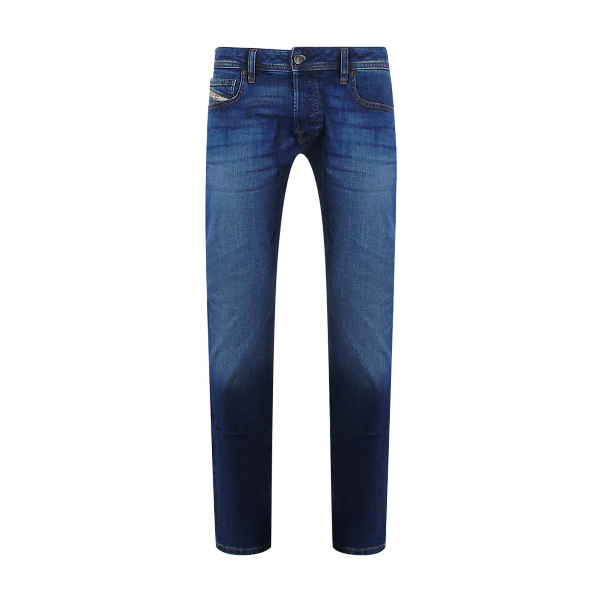 Blue - Front - Diesel Mens D-Sark Faded Jeans