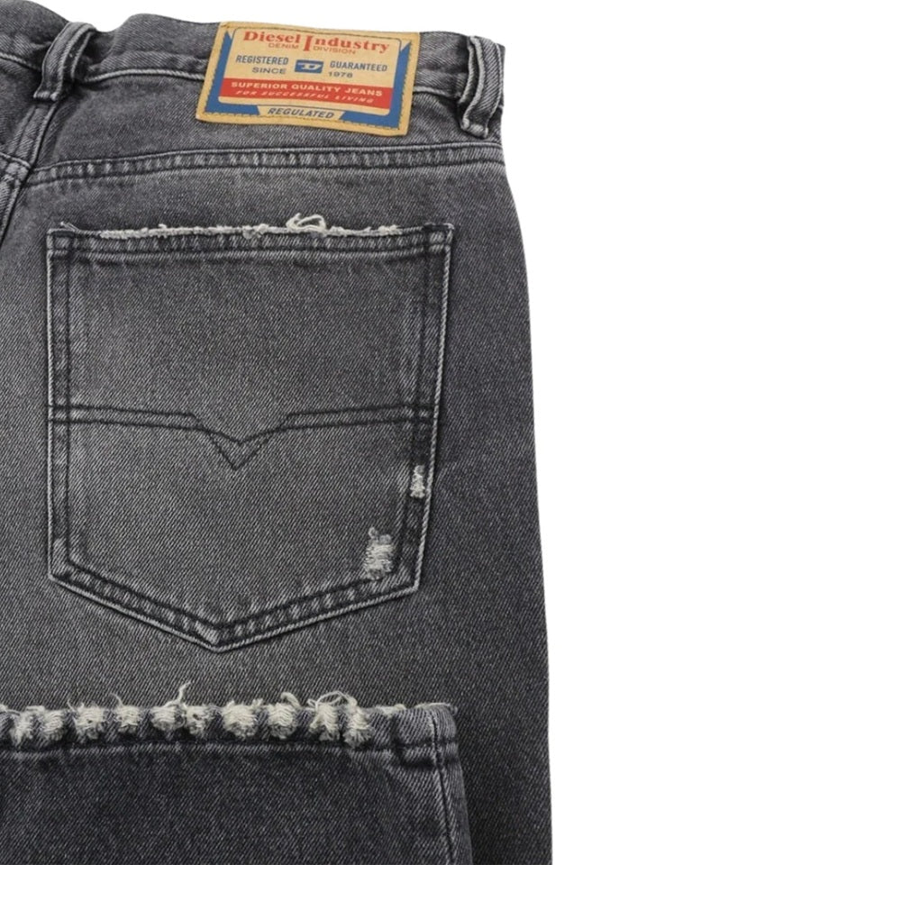 Black - Back - Diesel Mens D-Sark Faded Jeans