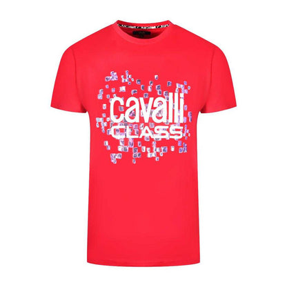 Red - Front - Cavalli Class Unisex Adult Scales Logo T-Shirt