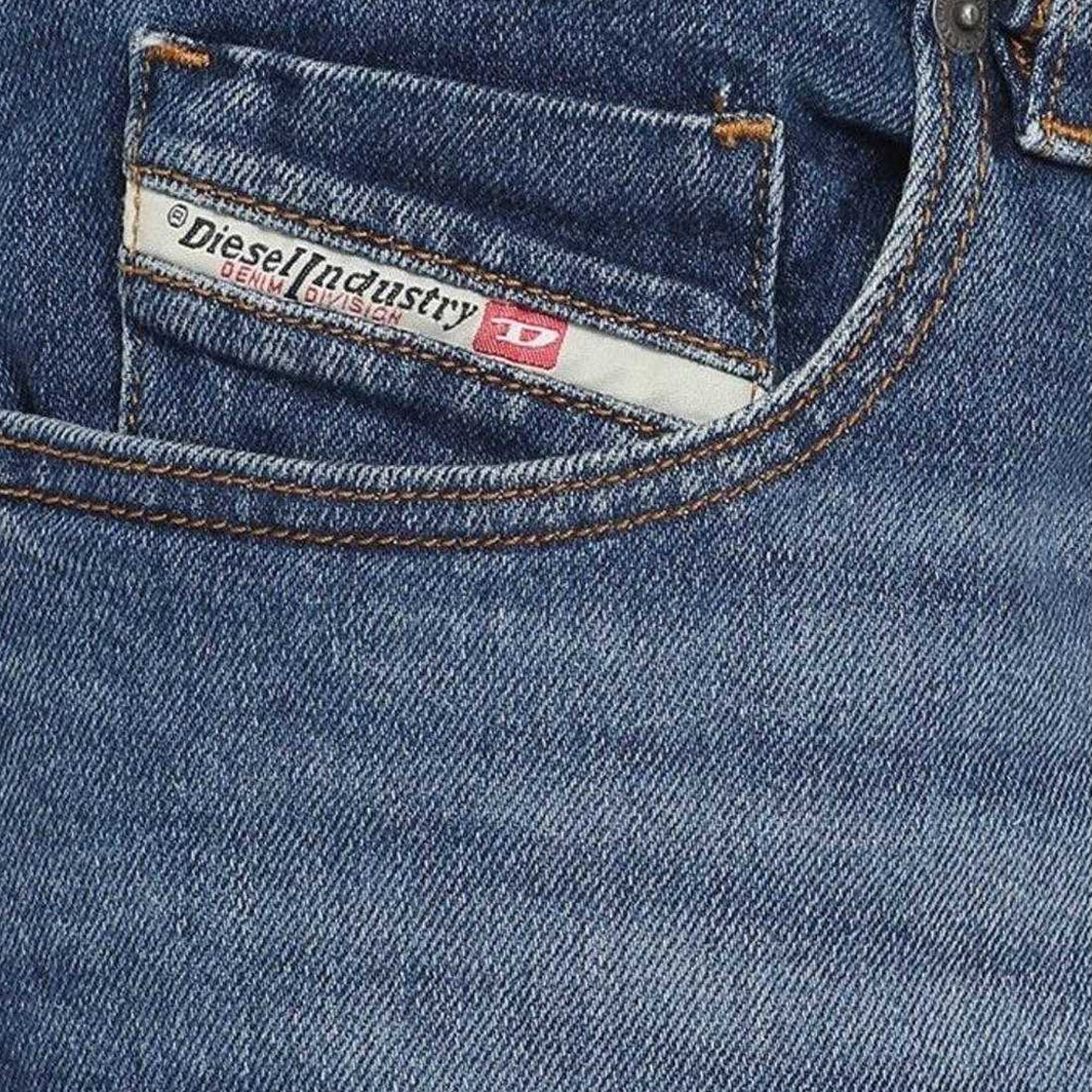 Blue - Side - Diesel Mens D-Strukt Jeans