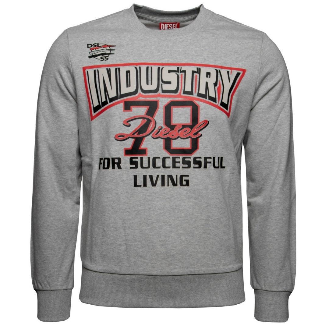 Grey - Front - Diesel Unisex Adult Industry 78 Logo Sweatshirt