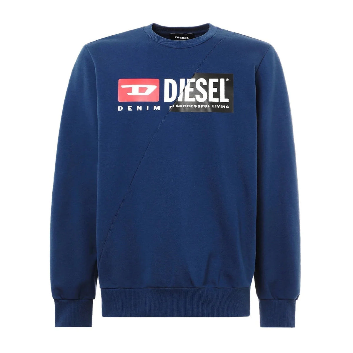 Navy Blue - Front - Diesel Unisex Adult Cut Division Logo Sweatshirt
