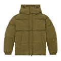 Green - Front - Diesel Mens Plain Hooded Padded Jacket