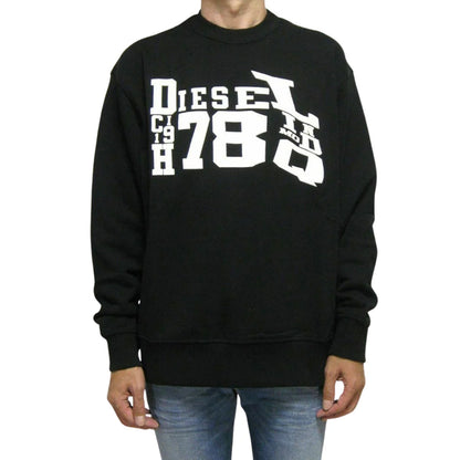 Black - Side - Diesel Unisex Adult Distorted Logo Sweatshirt