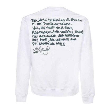 White - Back - DSquared2 Mens Bob Marley Cool Fit Sweatshirt