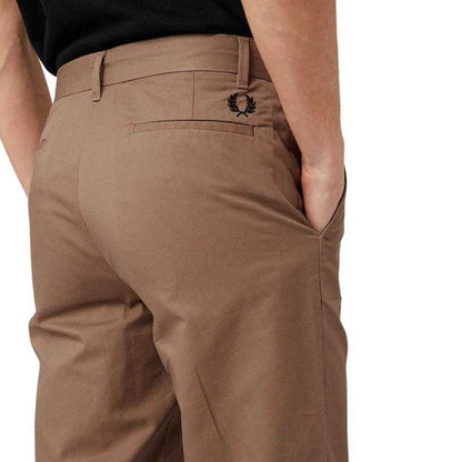Brown - Back - Fred Perry Mens Classic Trousers