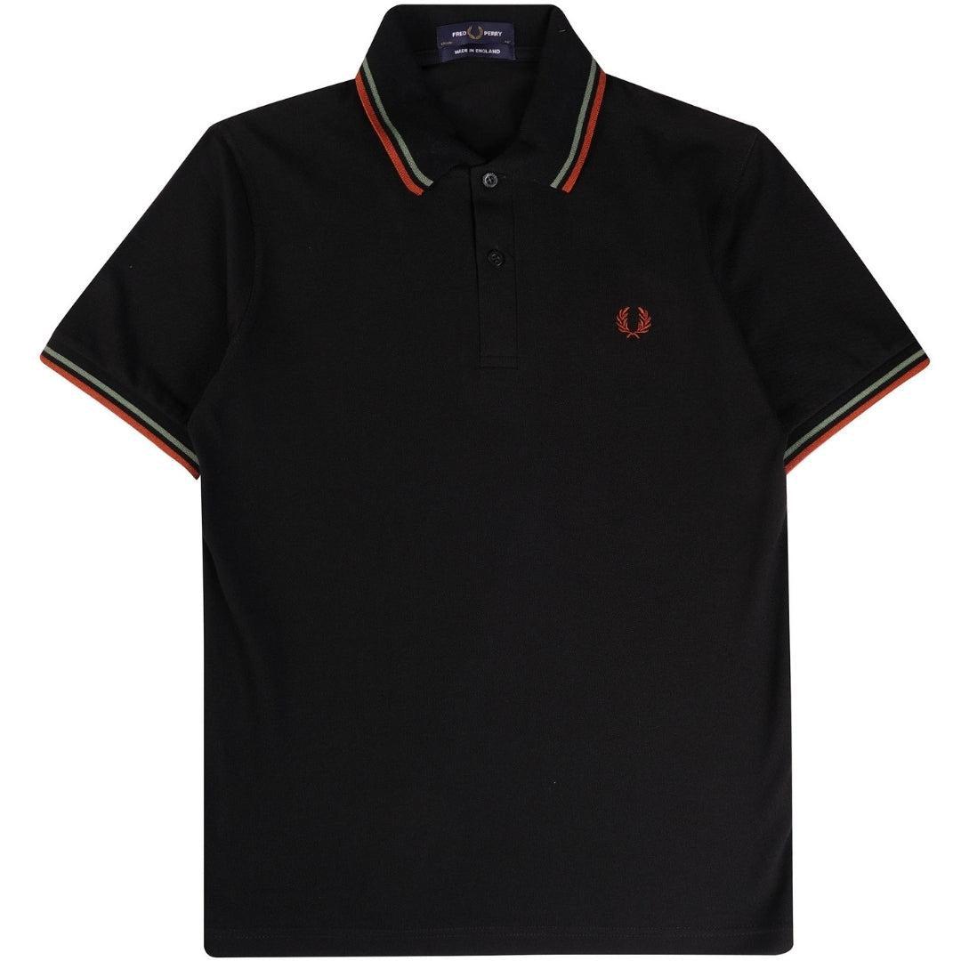 Black - Front - Fred Perry Mens Double Tipped Collar Polo Shirt