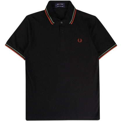 Black - Front - Fred Perry Mens Double Tipped Collar Polo Shirt
