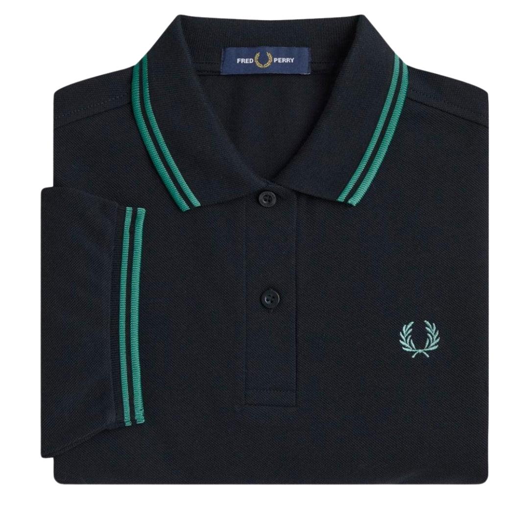 Black - Lifestyle - Fred Perry Mens Double Tipped Collar Polo Shirt