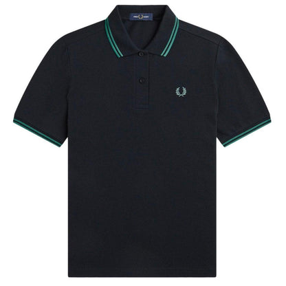 Black - Pack Shot - Fred Perry Mens Double Tipped Collar Polo Shirt
