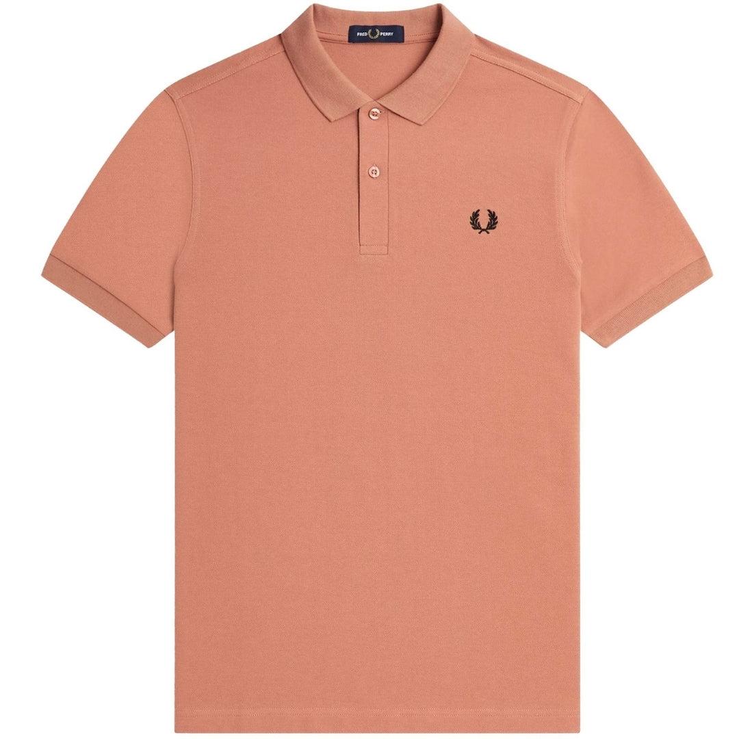 Peach - Front - Fred Perry Mens Double Tipped Collar Polo Shirt