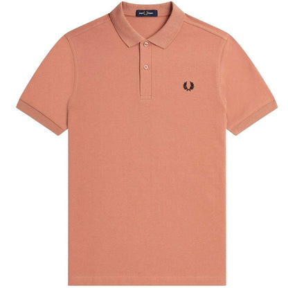 Peach - Front - Fred Perry Mens Double Tipped Collar Polo Shirt