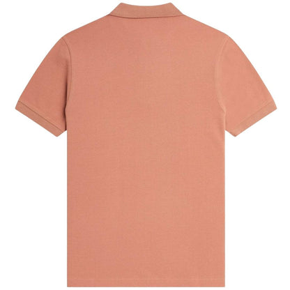 Peach - Back - Fred Perry Mens Double Tipped Collar Polo Shirt