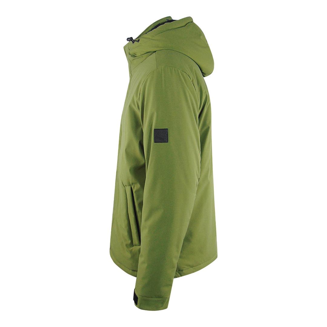Khaki Green - Side - Ice Iceberg Mens Plain Hooded Jacket