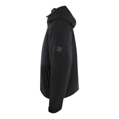 Black - Side - Ice Iceberg Mens Plain Hooded Jacket