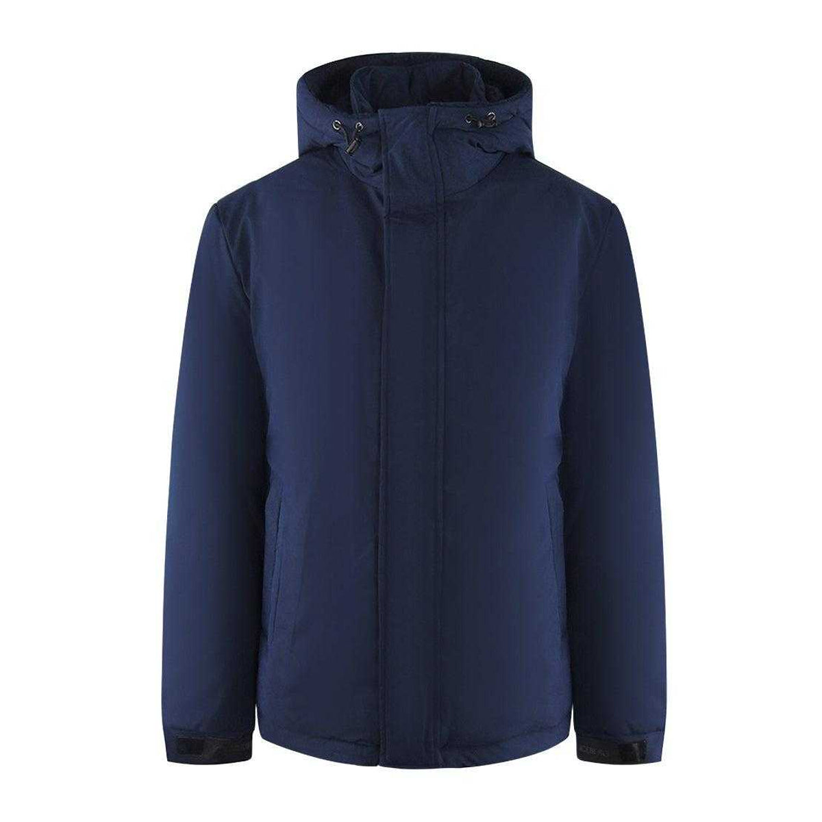 Navy - Front - Ice Iceberg Mens Plain Hooded Jacket