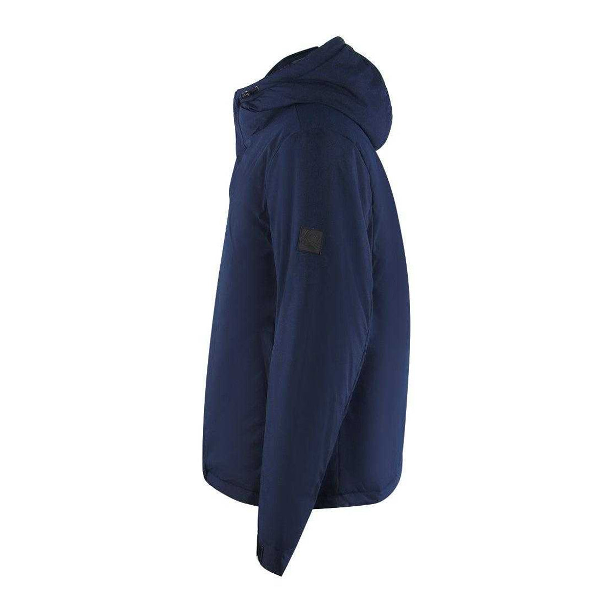 Navy - Side - Ice Iceberg Mens Plain Hooded Jacket