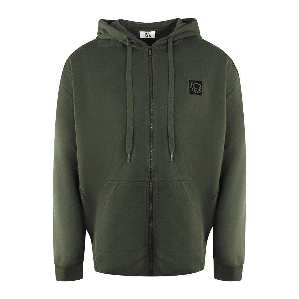 Green - Front - Ice Iceberg Mens Full Zip Hoodie