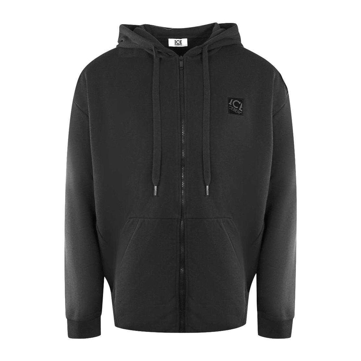 Black - Front - Ice Iceberg Mens Full Zip Hoodie