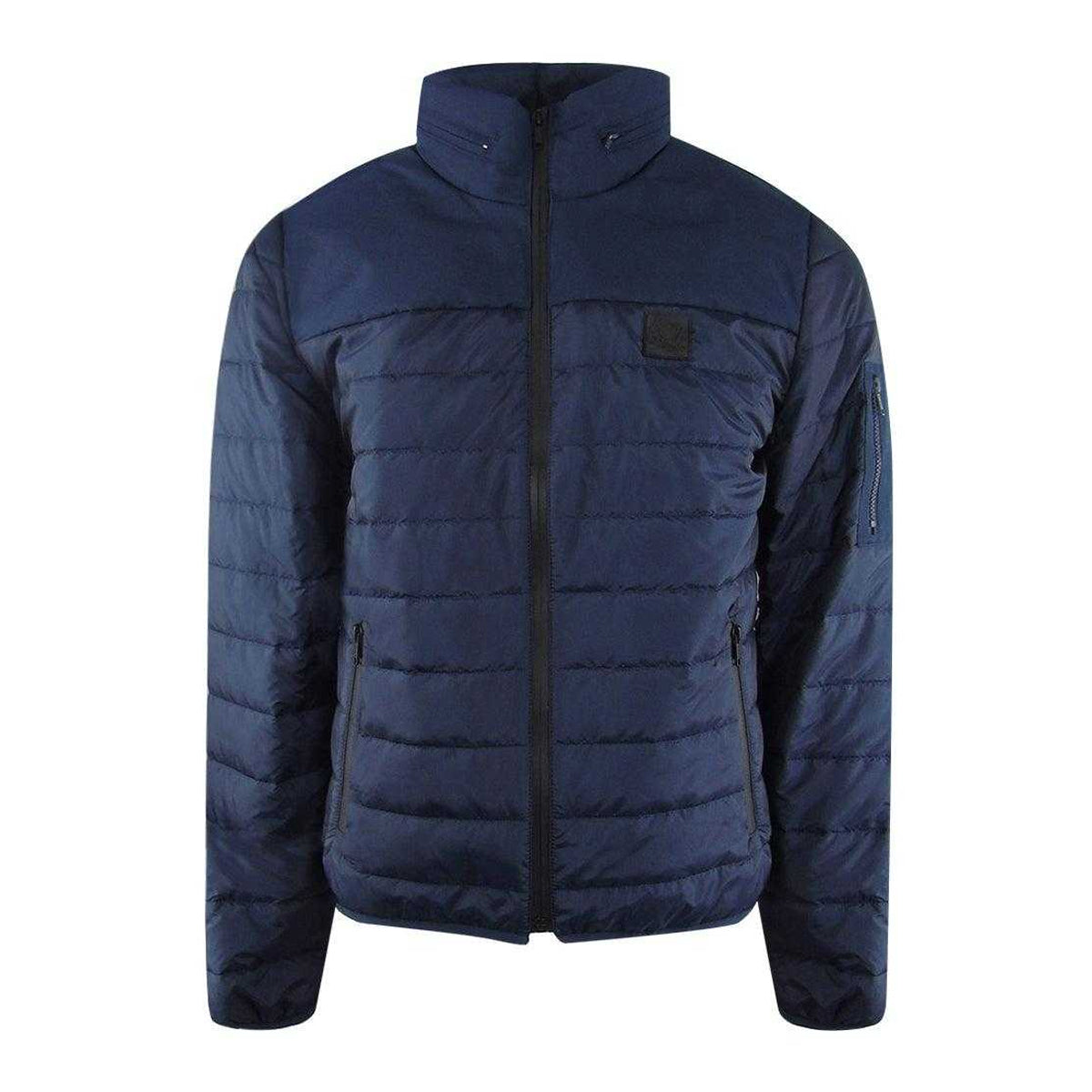 Navy Blue - Front - Ice Iceberg Mens Plain Padded Jacket