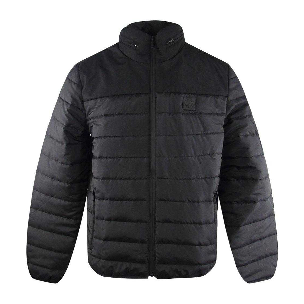Black - Front - Ice Iceberg Mens Plain Padded Jacket