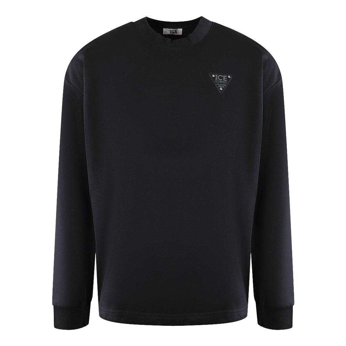 Black - Front - Ice Iceberg Unisex Adult Triangle Logo Crew Neck Sweatshirt