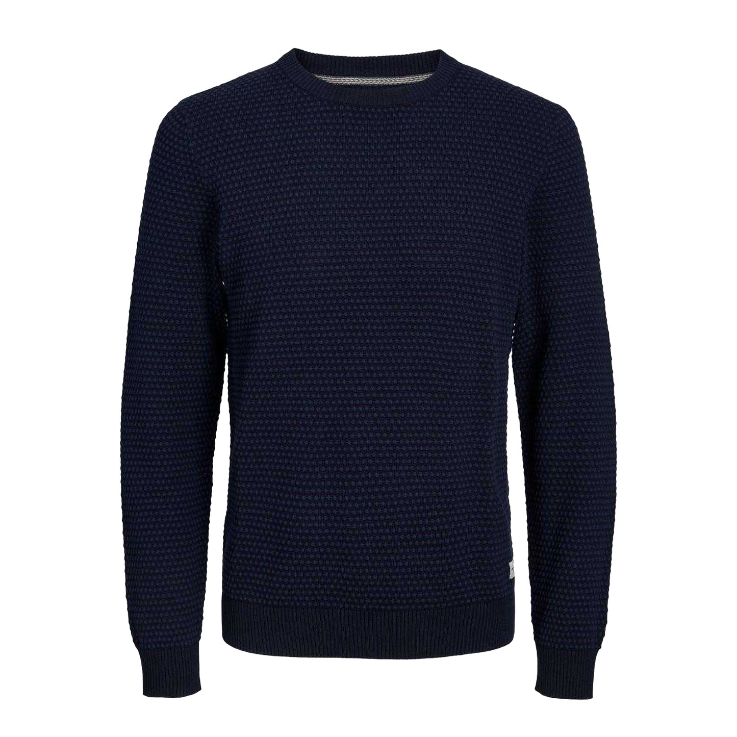 Navy Blue - Front - Jack And Jones Mens Bronwood Knitted Sweatshirt