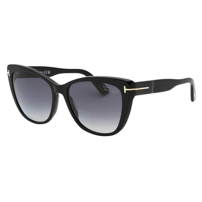 Shiny Black - Front - Tom Ford Womens-Ladies Smoke Polarised Sunglasses