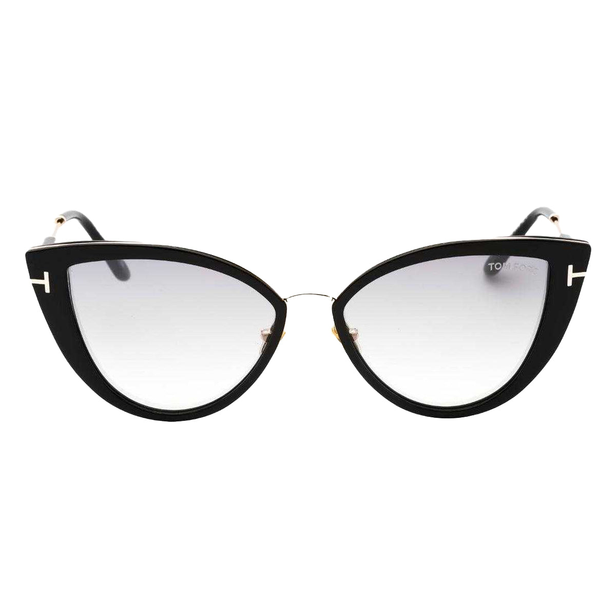 Shiny Black - Front - Tom Ford Womens-Ladies Anjelica-02 Mirrored Sunglasses