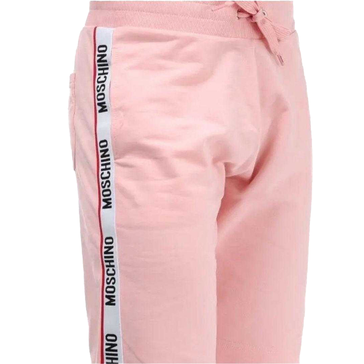 Pink - Side - Moschino Mens Branded Tape Shorts