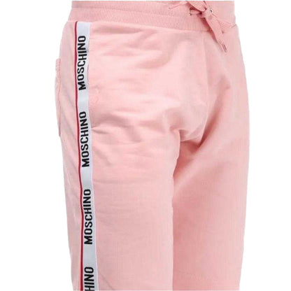 Pink - Side - Moschino Mens Branded Tape Shorts
