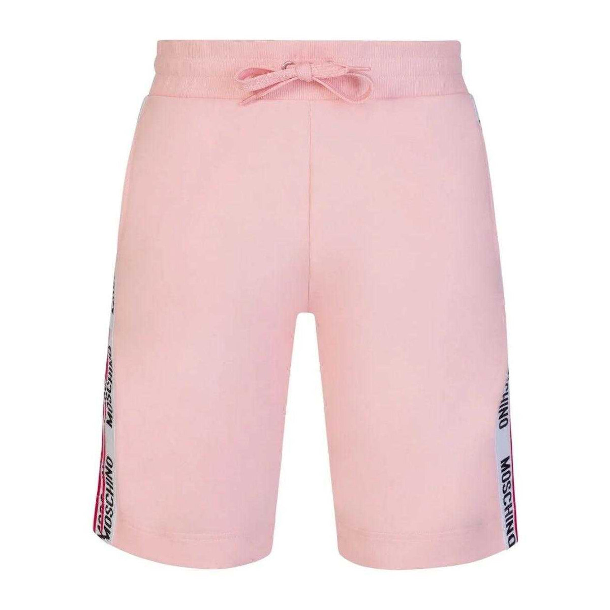 Pink - Front - Moschino Mens Branded Tape Shorts