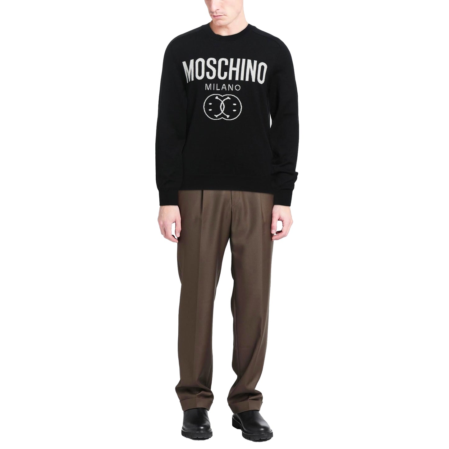 Black - Side - Moschino Mens Milano Jumper