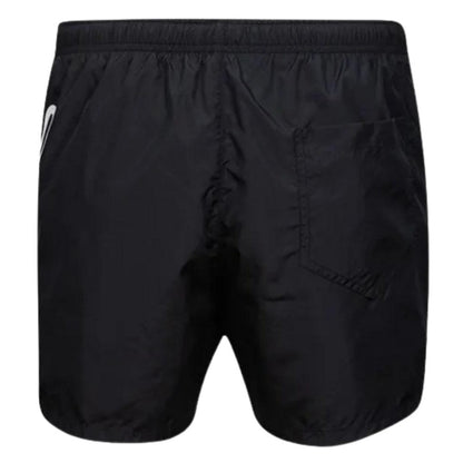 Black - Back - Moschino Mens Milano Logo Swim Shorts