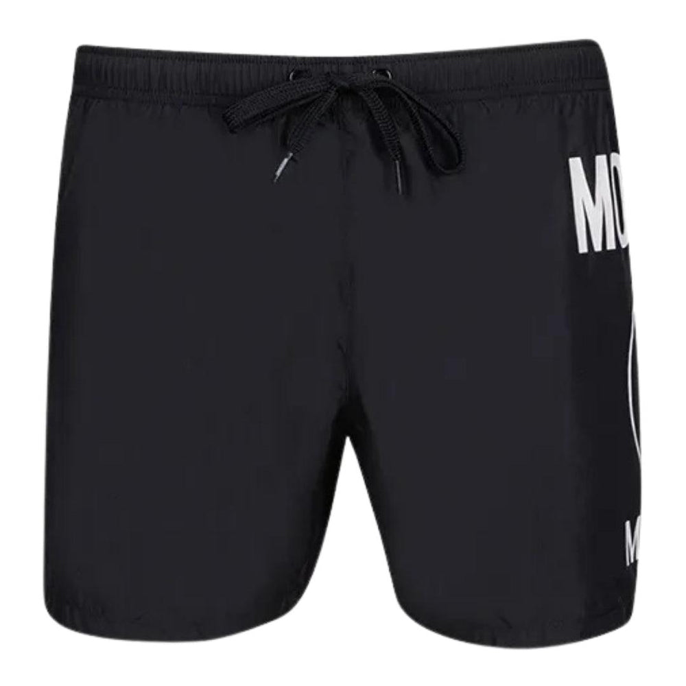 Black - Front - Moschino Mens Milano Logo Swim Shorts