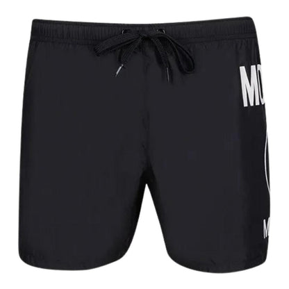 Black - Front - Moschino Mens Milano Logo Swim Shorts