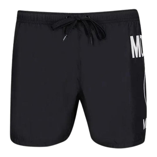 Black - Front - Moschino Mens Milano Logo Swim Shorts