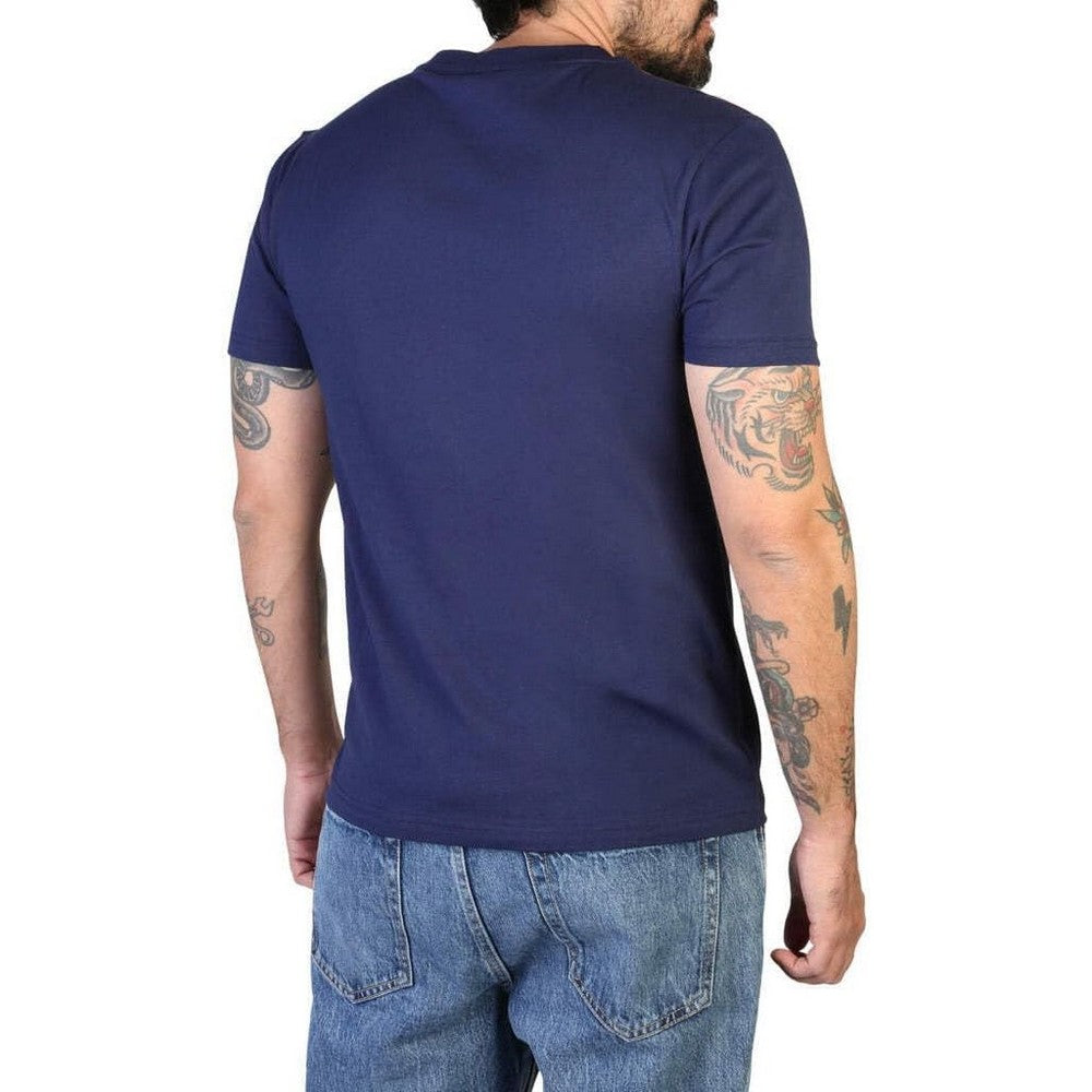 Navy Blue - Close up - Moschino Unisex Adult Logo Taped Shoulders T-Shirt