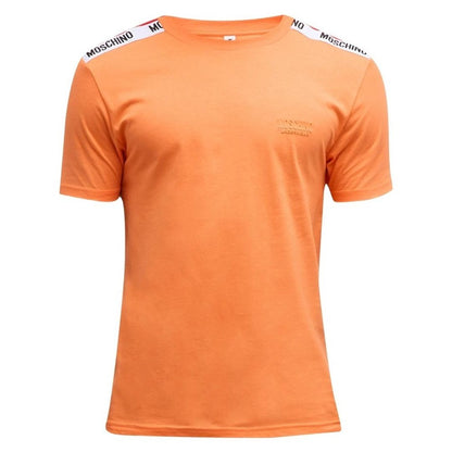 Orange - Front - Moschino Unisex Adult Logo Taped Shoulders T-Shirt